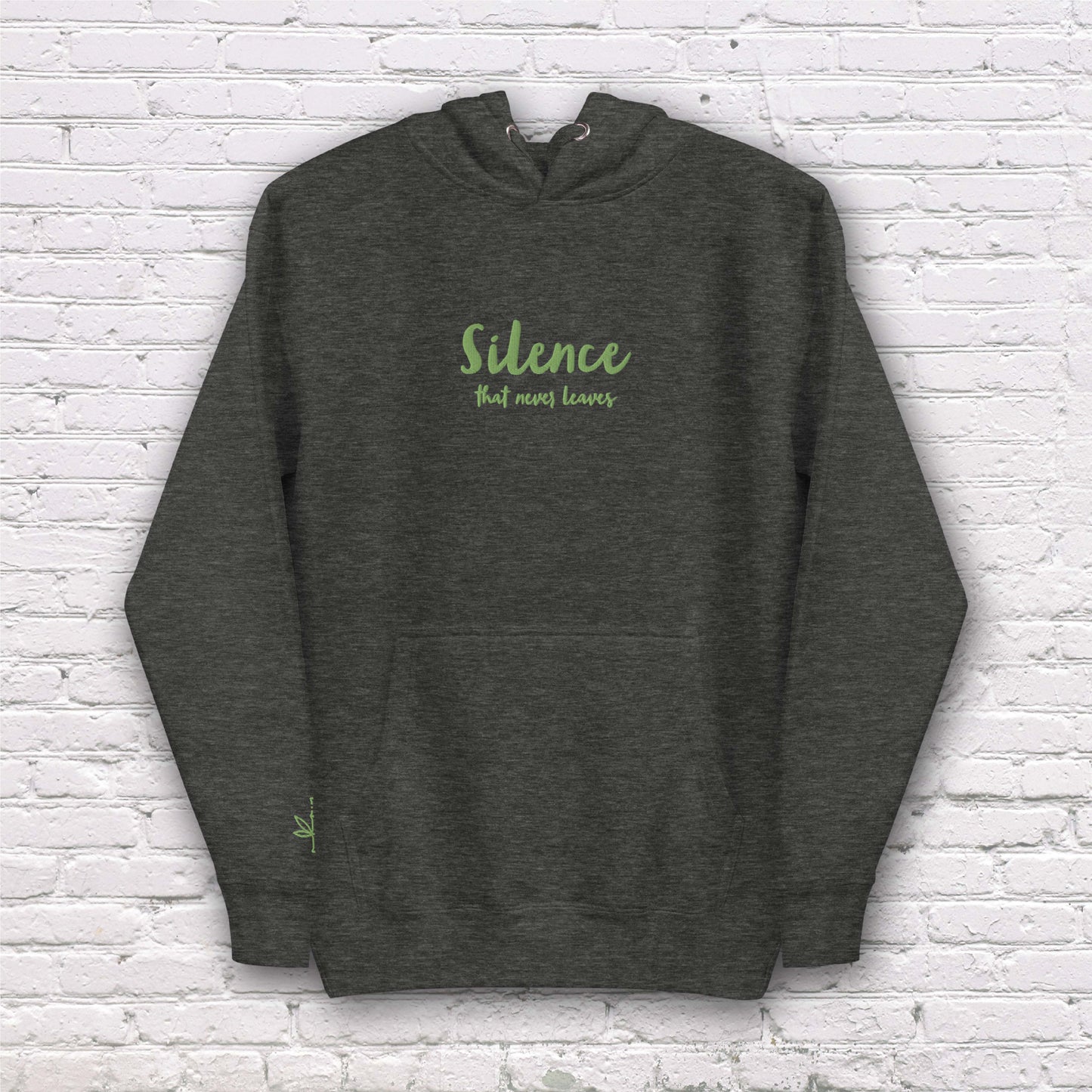 Silence That Never Leaves | Embroidered Unisex Hoodie