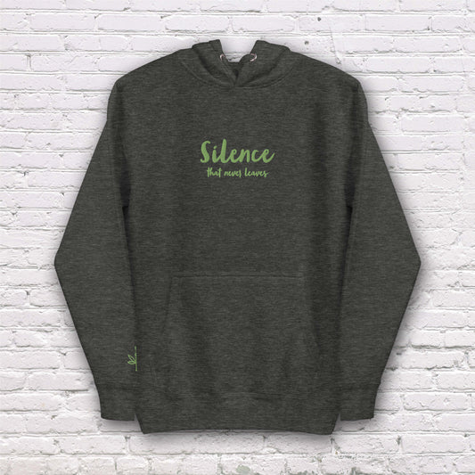 Silence That Never Leaves | Embroidered Unisex Hoodie