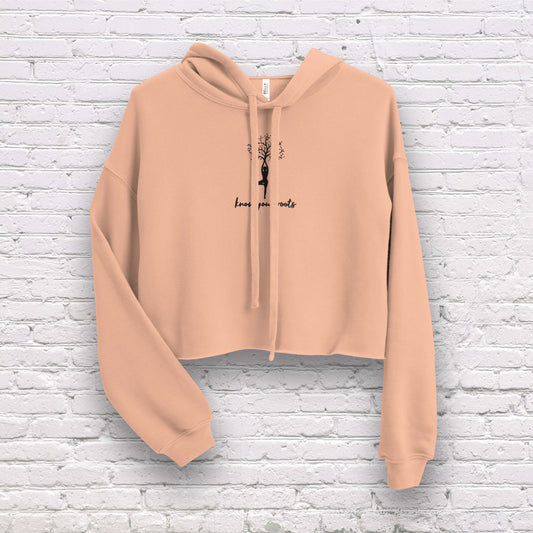 Know Your Roots | Embroidered Women's Crop Hoodie