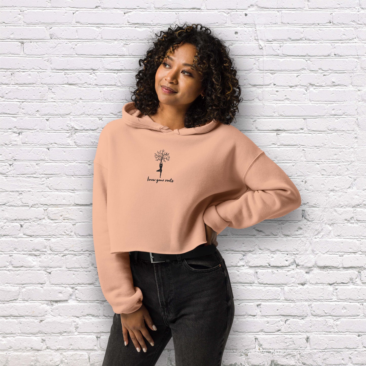 Know Your Roots | Embroidered Women's Crop Hoodie