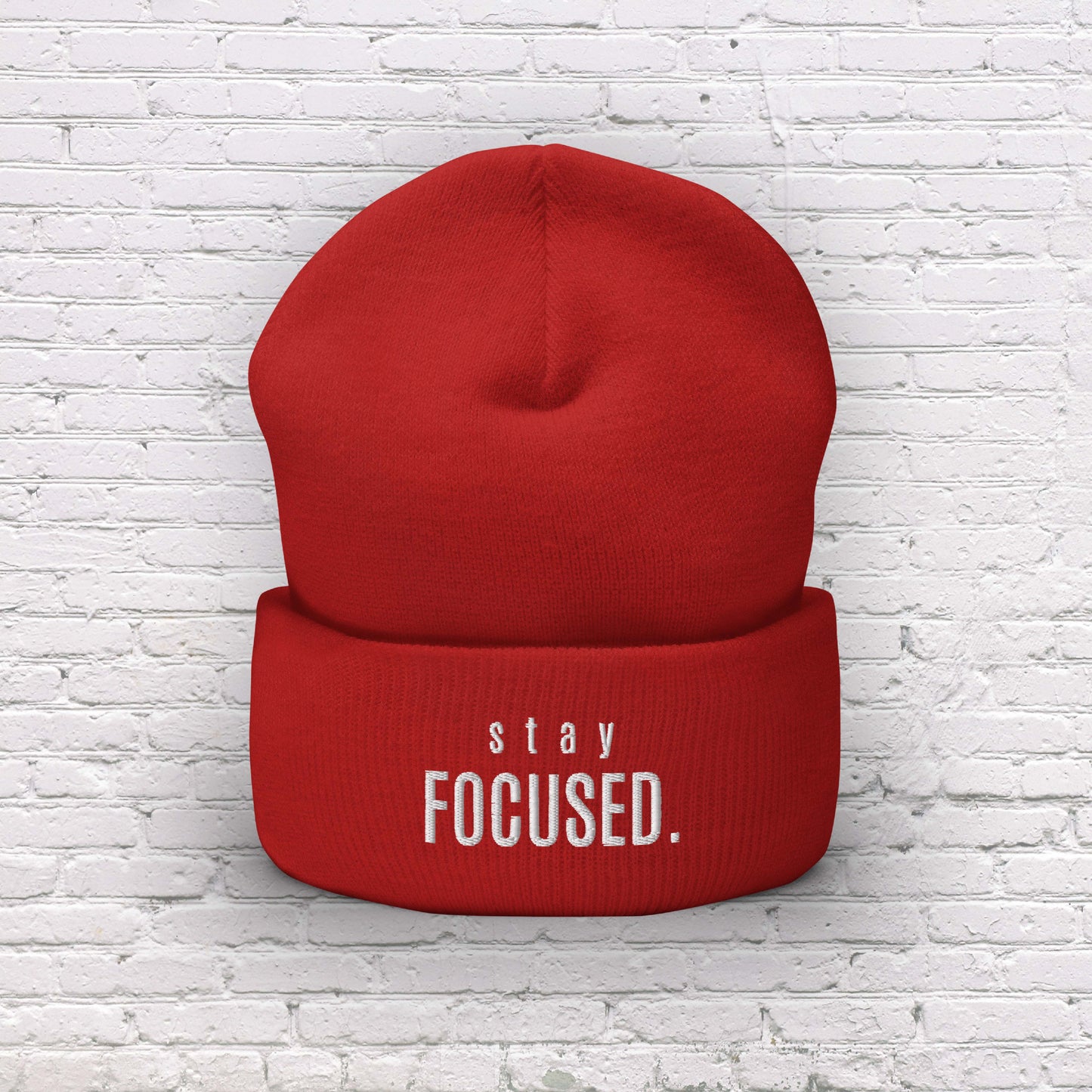 Stay Focused | Embroidered Cuffed Beanie