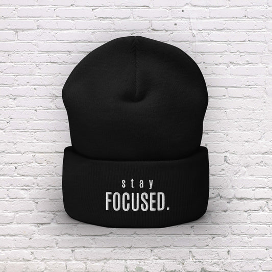 Stay Focused | Embroidered Cuffed Beanie